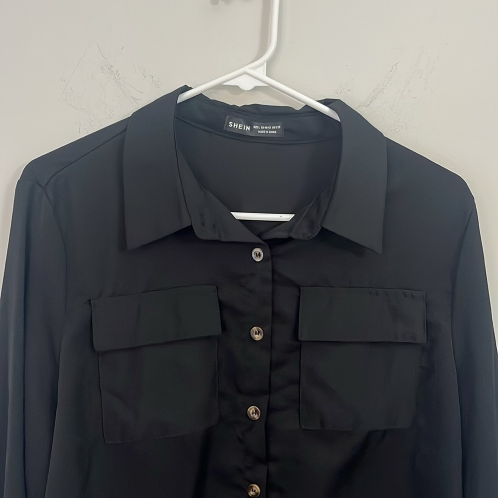 Black collared button down - Picture 2 of 5